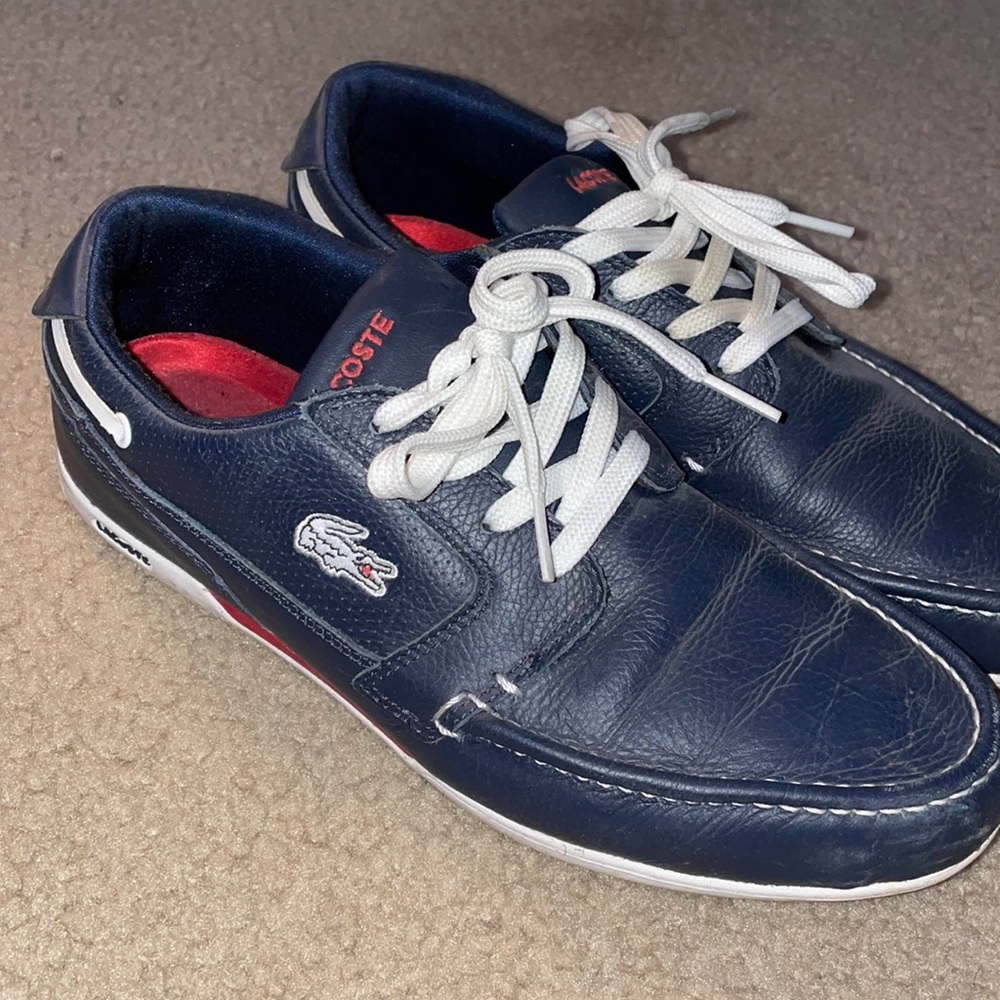 LACOSTE Men's Dreyfus Fashion Sneaker Dark/Navy Blue White Size 8